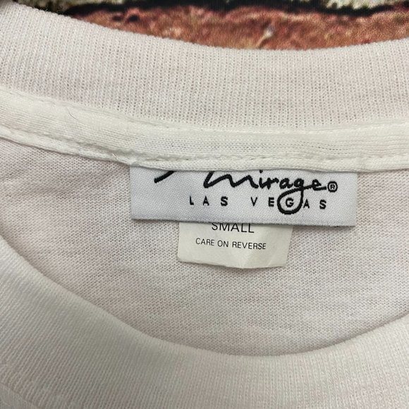 Mirage Las Vegas T-Shirt Men Size Small S White Print Sin City Vegas Baby! - Picture 5 of 6